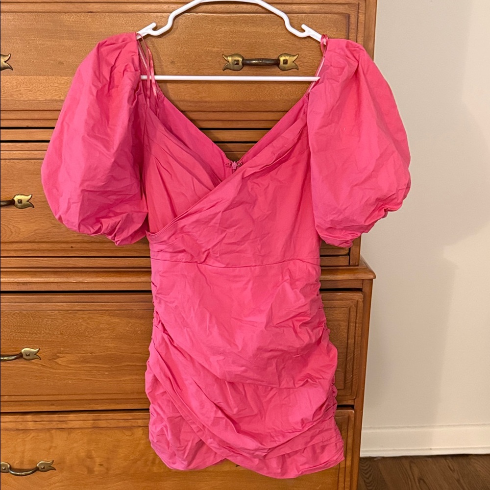 DO+BE Pink Puff Sleeve Mini Dress